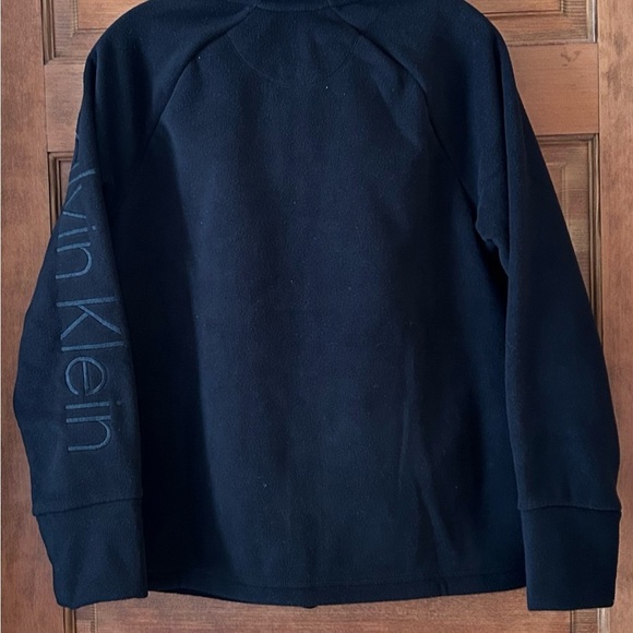 Calvin Klein Logo Polar Fleece Zip-Up Jacket Black /M - Picture 9 of 15